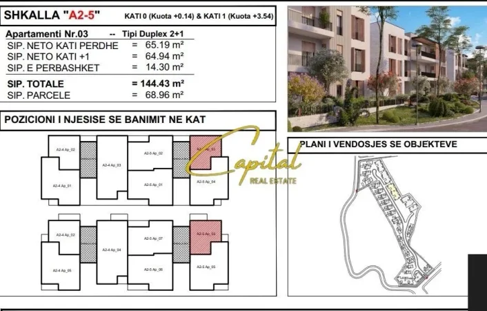 Tirane, shitet apartament 2+1 Kati 2, 144 m² 360.000 € (MJULL-BATHORE)