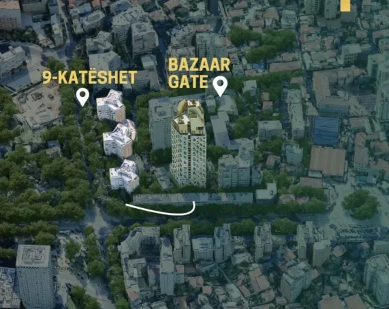 Opsioni më i Mirë (100% OKAZION - 2908€/m2🔥 +Pagesë me KËSTE: 1+1, 76m2 (📍SHESHI SKENDERBEJ - 9 KATESHET, Pazari ri - Bazaar Gate) Në zemër të Tiranës || 216.500€