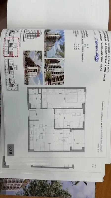 Shqiperi, shitet apartament 2+1 Kati 9, 95 m² 