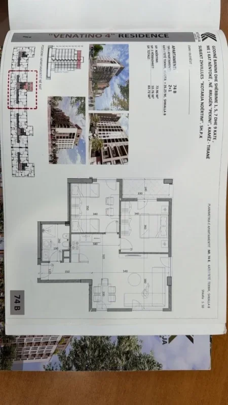 Shqiperi, shitet apartament 2+1 Kati 9, 95 m² 