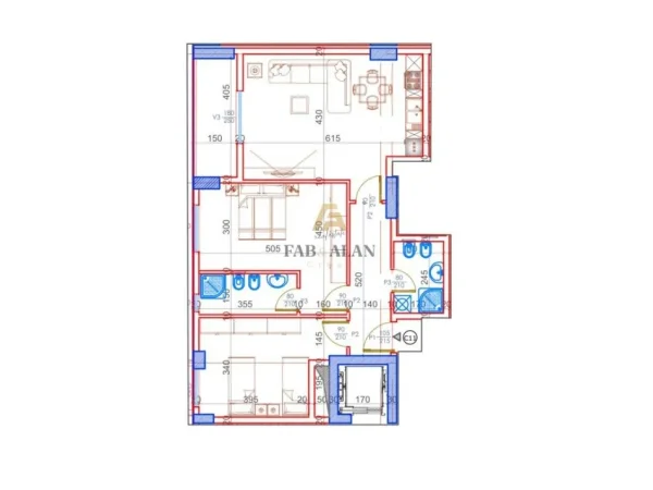 Tirane, shitet apartament 2+1 Kati 3, 109 m² 97.900 € (Kamez)