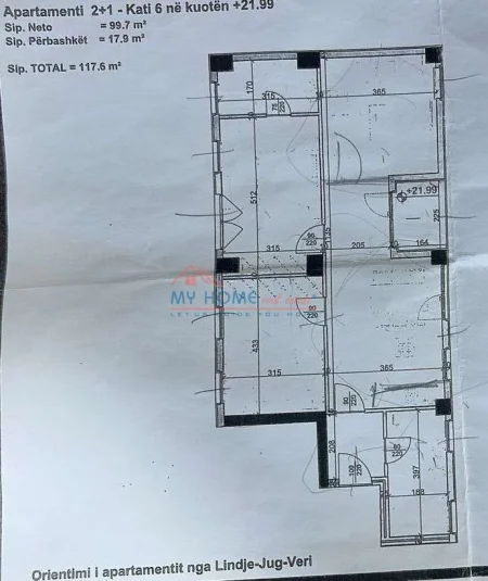 Tirane, shitet apartament 2+1+Ballkon Kati 5, 118 m² 206.000 € (Rruga Dritan Hoxha)