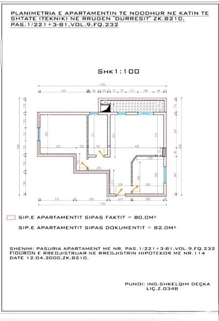 Tirane, shitet apartament 2+1 Kati 7, 82 m² 140.000 € (laprake)