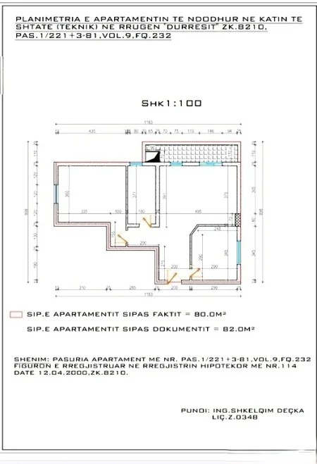 Tirane, shitet apartament 2+1 Kati 7, 82 m² 140.000 € (laprake)