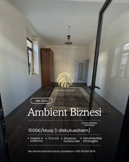Tirane, jepet me qera ambjent biznesi , 72 m² 1.500 € (Medreseja)
