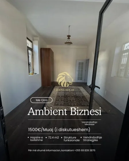 Tirane, jepet me qera ambjent biznesi , 72 m² 1.500 € (Medreseja)