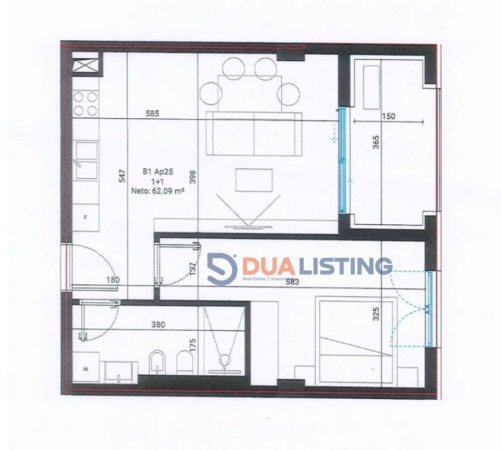 Vlore, shes apartament 1+1+Aneks+Ballkon Kati 2, 73 m² 219.800 € (Square Village – Dhërmi)