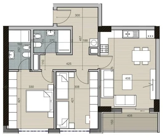 Tirane, shitet apartament 2+1 Kati 3, 111 m² 122.100 € (Univers City.)