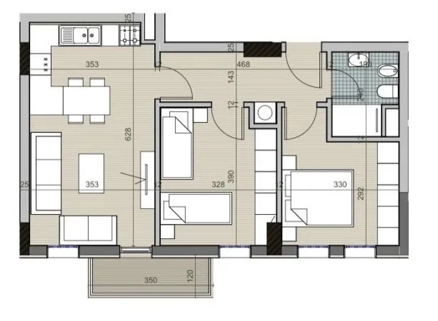 Tirane, shitet apartament 2+1 Kati 4, 83 m² 91.300 € (Univers City.)