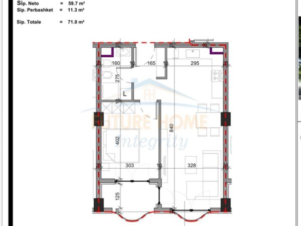 Tirane, shitet apartament 1+1 Kati 4, 71 m² 85.200 € (Aluna Complex, Paskuqan)