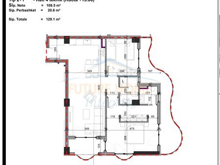Tirane, shitet apartament 2+1 Kati 4, 129 m² 154.920 € 