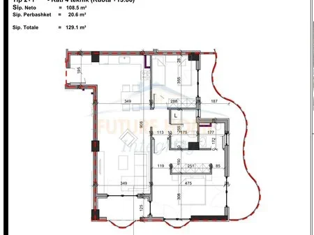 Tirane, shitet apartament 2+1 Kati 4, 129 m² 154.920 € 