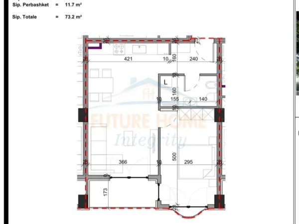 Tirane, shitet apartament 1+1 Kati 4, 73 m² 87.840 € (Kompleksi Aluna, Tiranë.)