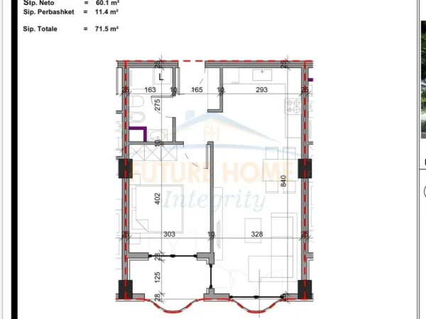 Tirane, shitet apartament 1+1+Ballkon Kati 4, 72 m² 85.800 € (Paskuqan)