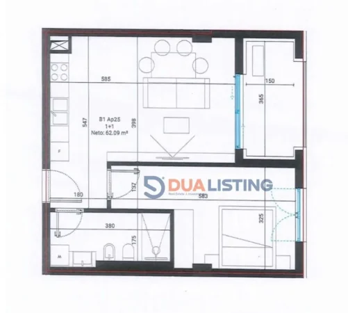 Vlore, shitet apartament 1+1+Ballkon Kati 1, 73 m² 219.800 € (Dhermi)