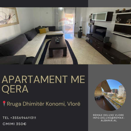 Vlore - Lungomare, jepet me qera apartament 1+1 , 65 m² 350 € (Rruga Dhimitër Konomi, Vlorë)