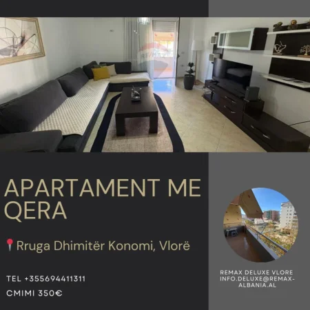 Vlore - Lungomare, jepet me qera apartament 1+1 , 65 m² 350 € (Rruga Dhimitër Konomi, Vlorë)