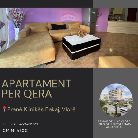 Vlore, jepet me qera 2+1 , 130 m² 450 € (Pranë Klinikës Bakaj, Vlorë)