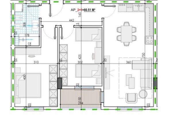 Tirane, shitet apartament 2+1+Ballkon Kati 8, 94 m² 70.500 € (rruga teuta)