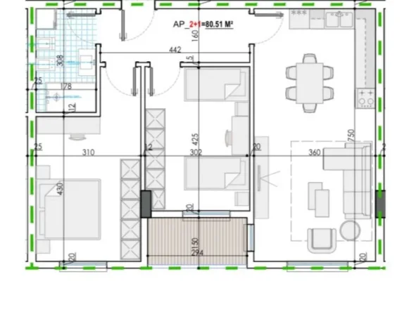 Tirane, shitet apartament 2+1+Ballkon Kati 8, 94 m² 70.500 € (rruga teuta)