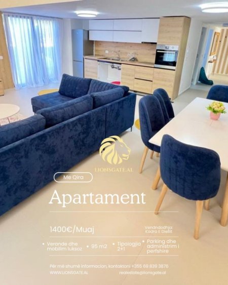 Tirane, jepet me qera apartament+verande | Penthouse 2+1 , 95 m² 1.400 € 