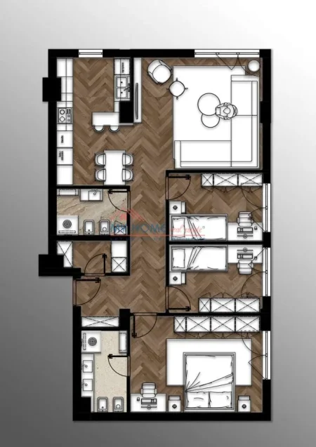 Tirane, shitet apartament 3+1+Ballkon Kati 6, 124 m² 221.000 € (Kodra e Diellit)