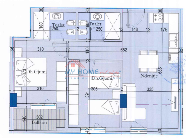 Tirane, shitet apartament 2+1+Ballkon Kati 1, 86 m² 102.721 € 