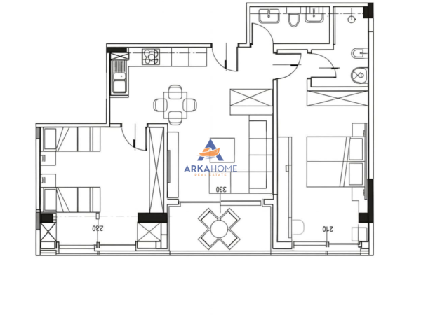 Qerret, shitet 2+1+Ballkon Kati 4, 107 m² 128.520 € 