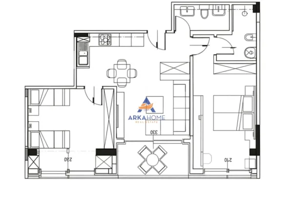 Qerret, shitet 2+1+Ballkon Kati 4, 107 m² 128.520 € 