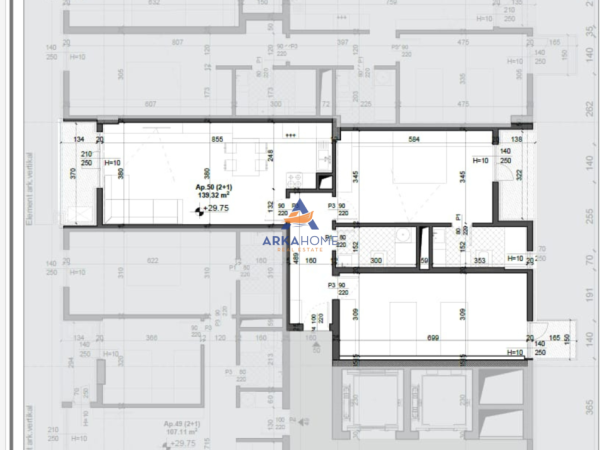 Tirane, shitet apartament 2+1 Kati 8, 139 m² 216.000 €