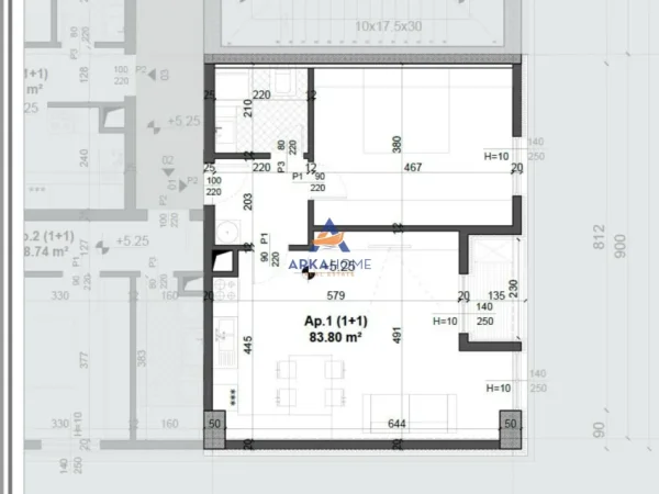 Tirane, shitet apartament 1+1 Kati 1, 83 m² 130.000 € 