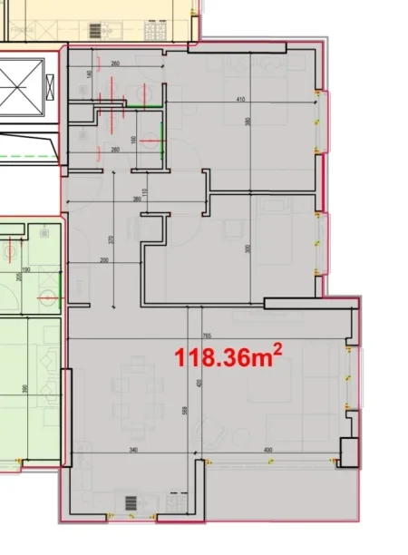 Tirane, shes apartament 2+1+Ballkon Kati 3, 118 m² 260.500 € (Liqeni i Thate)