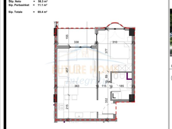 Tirane, shitet apartament 1+1 , 69 m² 83.300 € (Kompleksi Aluna,)