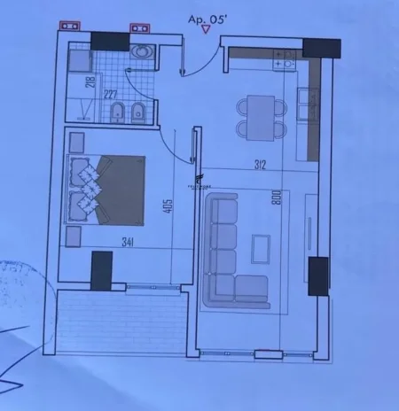 Tirane, shitet apartament 1+1 Kati 4, 75 m² 91.000 € (BABRRU)