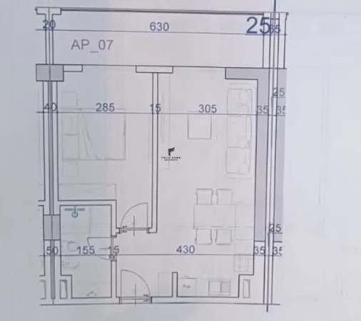 Golem, shitet apartament 1+1 Kati 4, 71 m² 93.000 € (GOLEM)