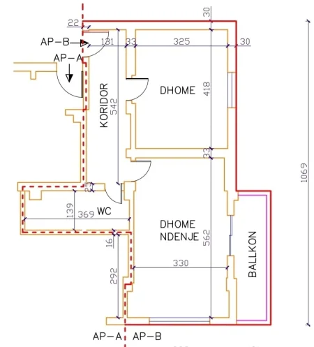 Tirane, shitet apartament 1+1+Ballkon Kati 4, 52 m² 140.000 € 