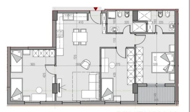 Tirane, shitet apartament 3+1+Ballkon Kati 4, 128.000 € (Univers City)