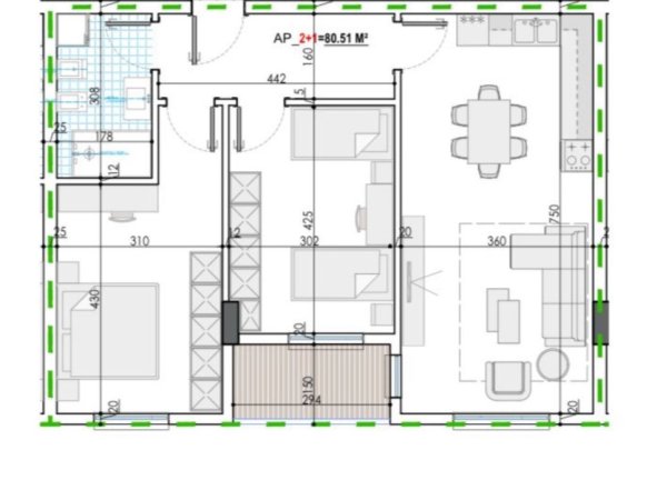 Tirane, shitet apartament 2+1+Ballkon Kati 8, 94 m² 70.500 € (Bulevardi i Ri)