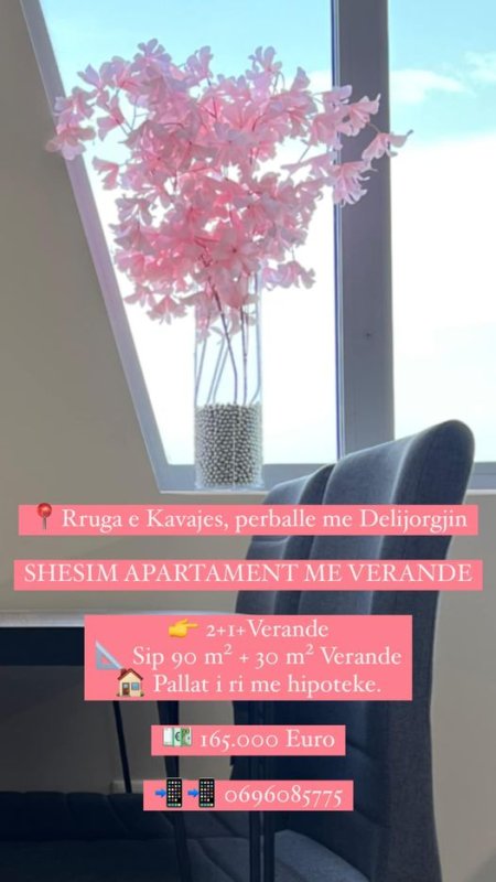 Tirane, shes apartament 2+1 90 m² 165.000 Euro (Rruga e Kavajes, perballe me Delijorgjin)