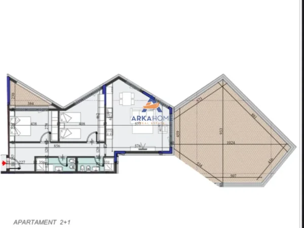 Tirane, shitet apartament 2+1 Kati 13, 125 m² 265.480 € 