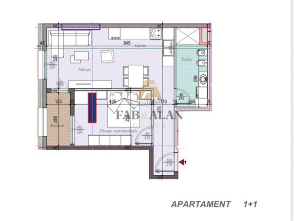 Tirane, shitet apartament 1+1 Kati 5, 68 m² 88.920 € 