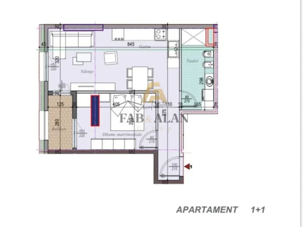 Tirane, shitet apartament 1+1 Kati 5, 68 m² 88.920 € 