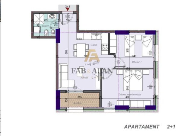 Tirane, shitet apartament 2+1 Kati 3, 88 m² 123.480 € 
