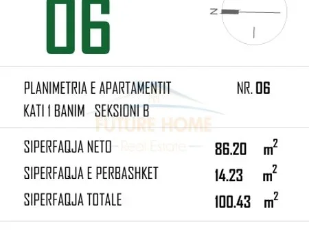 Tirane, shitet apartament 2+1 Kati 1, 100 m² 115.500 € (paskuqan)