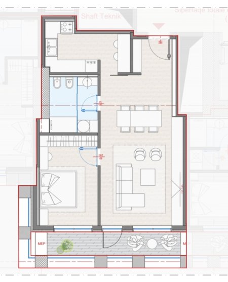 Tirane, shitet apartament 1+1 Kati 8, 245.000 € 