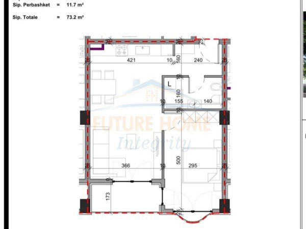 Tirane, shitet apartament 1+1+Ballkon Kati 4, 73 m² 87.840 € 