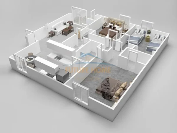 Tirane, shitet apartament 3+1+Ballkon Kati 3, 123 m² 250.000 € (Brryli)
