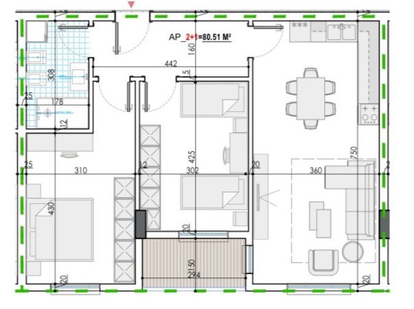 Tirane, shitet apartament 2+1 Kati 8, 95 m² 70.500 € (Kamez)