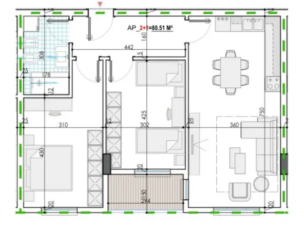 Tirane, shitet apartament 2+1 Kati 6, 95 m² 70.500 € (Kamez)