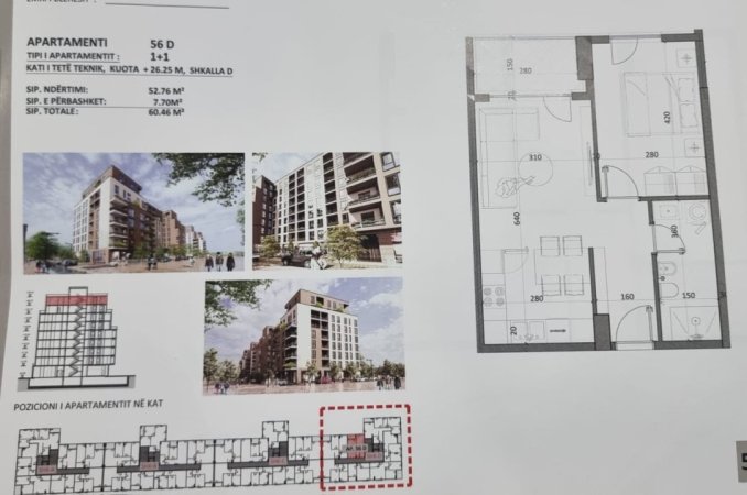 Shitet Apartament 1+1 në Kamëz Mundësi e Shkëlqyer Investimi!,  48000 €